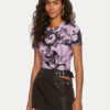 Versace Jeans Couture Тишърт 76HAH6D8 Виолетов Slim Fit за Жени цена