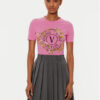 Versace Jeans Couture Тишърт 78HAHC01 Розов Regular Fit за Жени цена