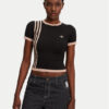 adidas Тишърт Knitted 3-Stripes JJ0960 Черен Slim Fit за Жени цена
