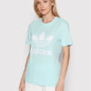 adidas Тишърт adicolor Classics Trefoil HK9638 Син Regular Fit за Жени цена
