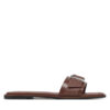 Calvin Klein Чехли Flat Slide W/Buckle - Lth HW0HW02490 Кафяв за Жени цена