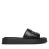 Calvin Klein Чехли Flatform Slide W/Ck Hw - Lth HW0HW02368 Черен за Жени цена