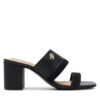 Tommy Hilfiger Чехли Leather & Suede Block Heel Mule FW0FW08530 Черен цвят на ниска цена