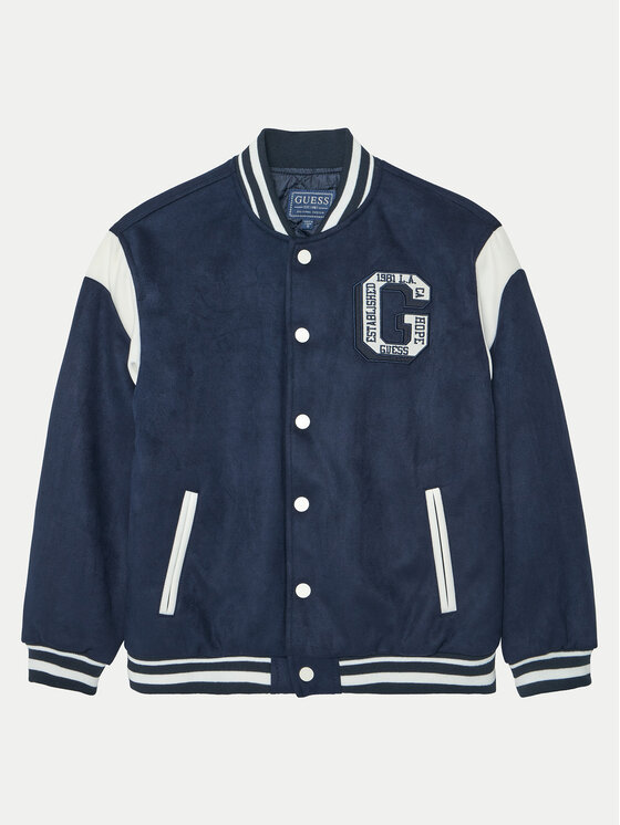 Guess Яке бомбър L5RL07 WG970 Тъмносин Regular Fit за Момчета цена