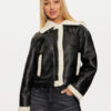 Pieces Яке от имитация на кожа Janelle 17141595 Черен Regular Fit за Жени цена