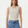 Tommy Jeans топ DW0DW21369 Бежов Slim Fit за Жени цена