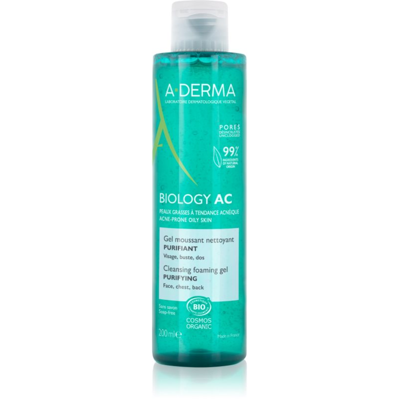 A-Derma Biology AC пенлив почистващ гел за смесена и мазна кожа 200 мл.
