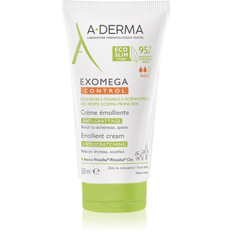 A-Derma Exomega Control Emollient Cream крем за тяло за много суха чуствителна и атопична кожа 50 мл.