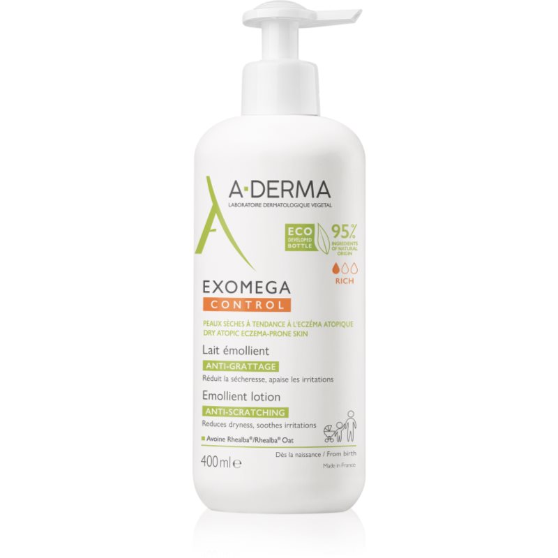 A-Derma Exomega Control Emollient Lotion тоалетно мляко за тяло против възпаление и сърбеж 400 мл.