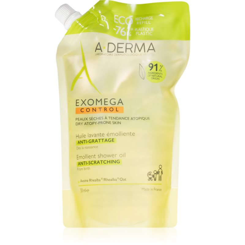 A-Derma Exomega Control Emollient Shower Oil омекотяващо душ олио пълнител 500 мл.