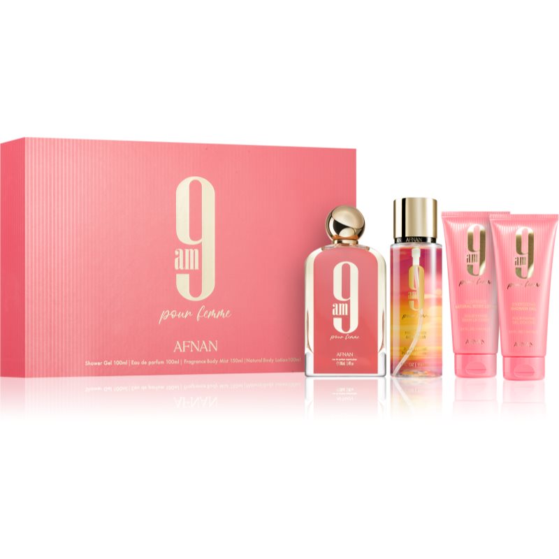 Afnan 9 AM Pour Femme подаръчен комплект за жени 4 бр.