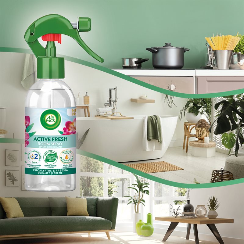 Air Wick Active Fresh Spray Eucalyptus & Freesia cпрей за дома 237 мл. на ниска цена