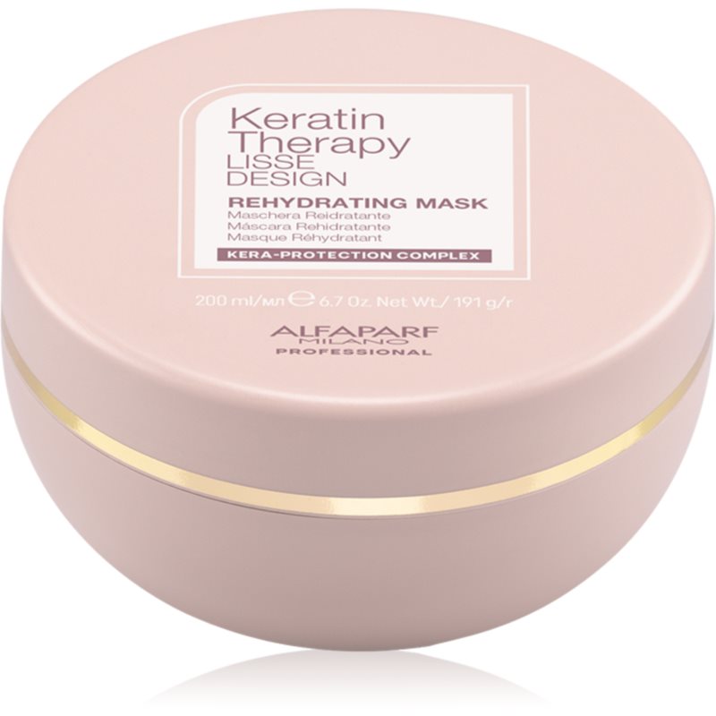 Alfaparf Milano Keratin Therapy Lisse Design рехидратираща маска за блясък и мекота на косата 200 мл.