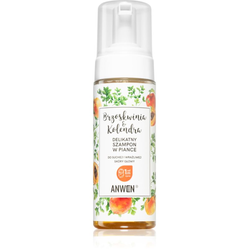 Anwen Peach & Coriander почистваща пяна за сух и чувствителен скалп 170 мл.