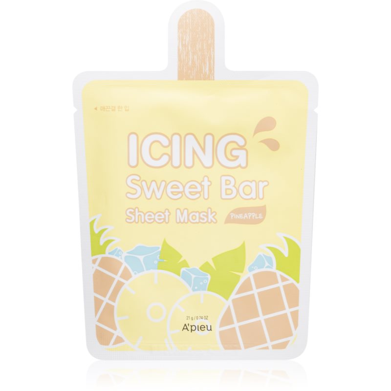 A’pieu Icing Sweet Bar Mask Pineapple платнена маска с освежаващ ефект 21 гр.