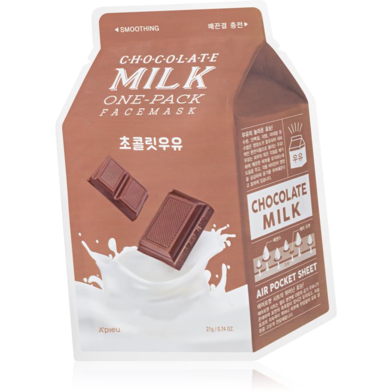 A’pieu One-Pack Milk Mask Chocolate подхранваща платнена маска 21 гр.