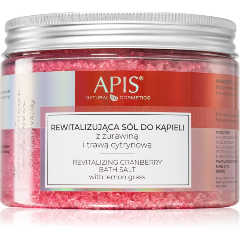 Apis Natural Cosmetics Cranberry Vitality сол за релаксираща вана с минерали от Мъртво море 650 гр.