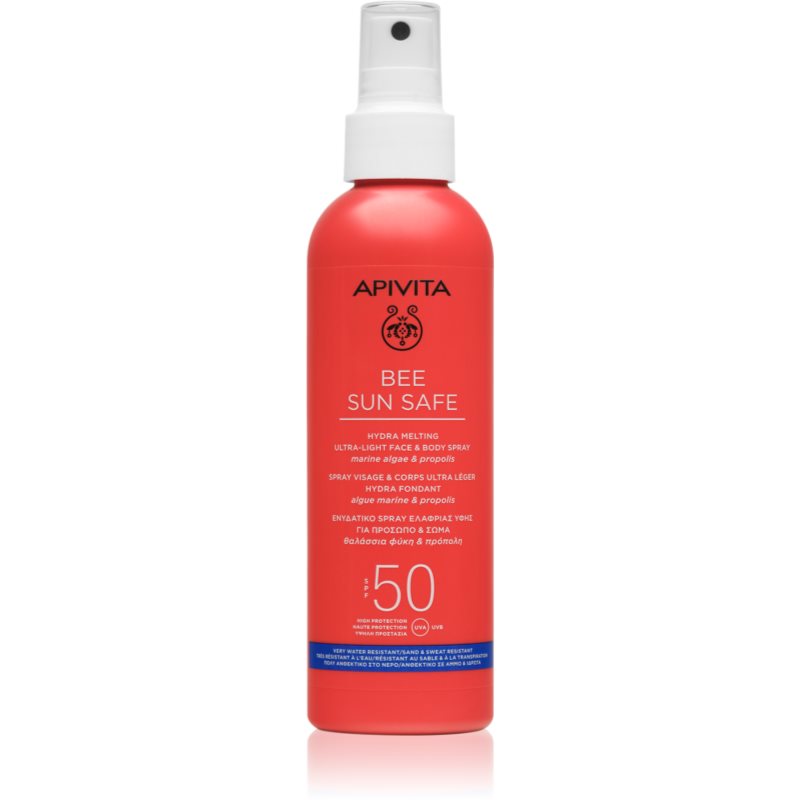 Apivita Bee Sun Safe Hydra Melting Ultra-Light SPF50 слънцезащитен лосион в спрей SPF 50 200 мл. на ниска цена