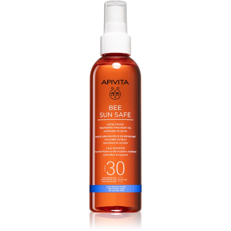 Apivita Bee Sun Safe Satin Touch Oil SPF30 олио за загар SPF 30 200 мл. на ниска цена