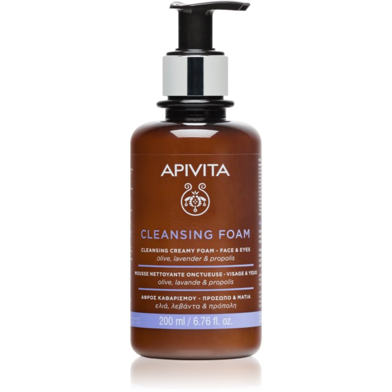 Apivita Cleansing Foam Face & Eyes пяна за почистване и премахване на грим за лице и очи за всеки тип кожа на лицето 200 мл.