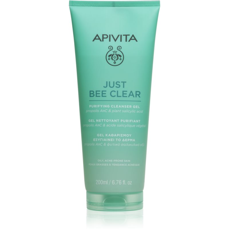 Apivita Just Bee Clear Purifying Cleanser Gel почистващ гел за лице против акне 200 мл.