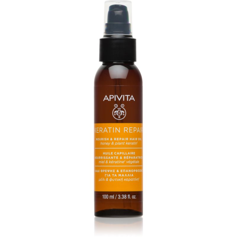 Apivita Keratin Repair Nourish Repair Hair Oil олио за коса за суха и увредена коса 100 мл.