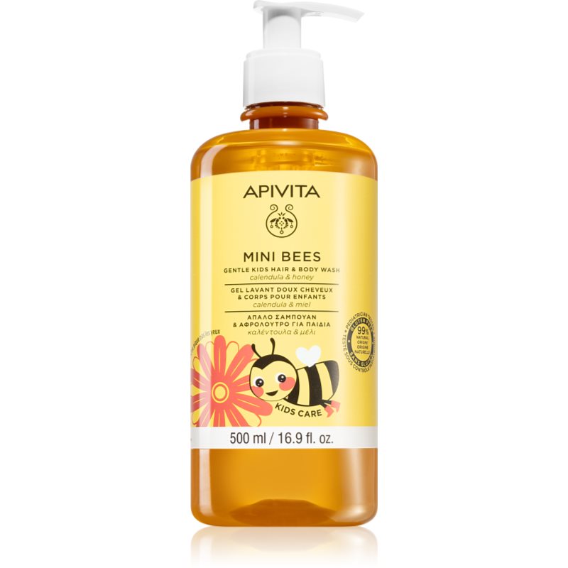 Apivita Mini Bees Gentle Kids Hair&Body wash Calendula&Honey миещ гел за тяло и коса 500 мл. на ниска цена