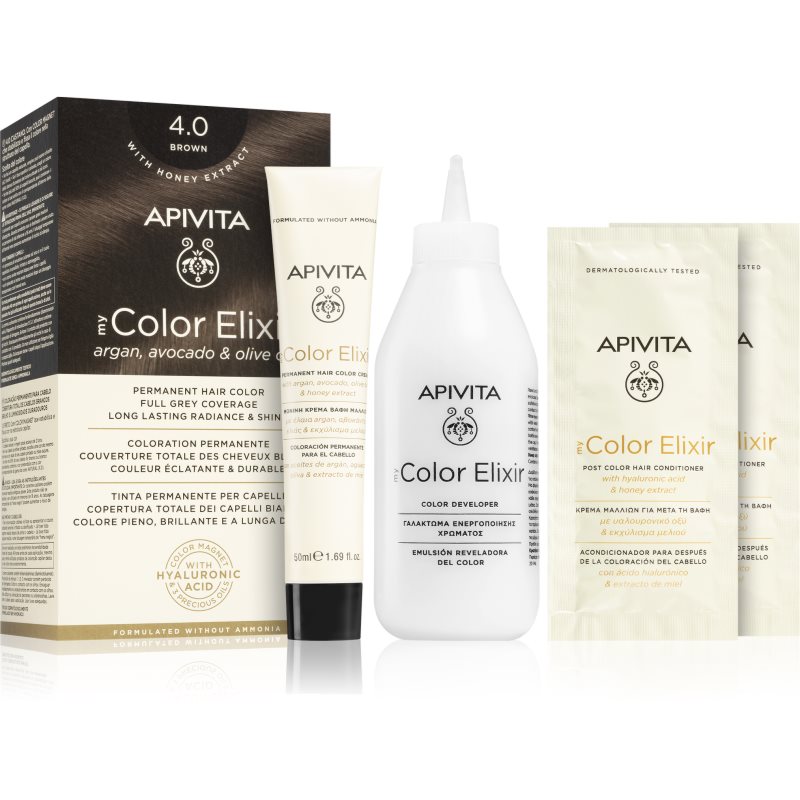 Apivita My Color Elixir боя за коса без амоняк цвят 4.0 Brown 1 бр.