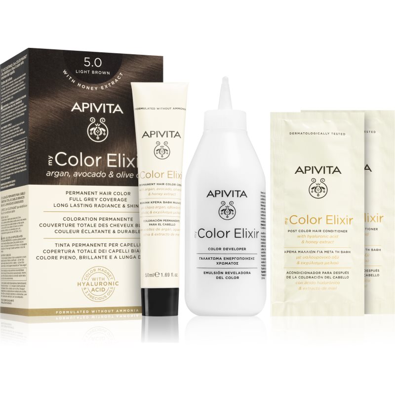 Apivita My Color Elixir боя за коса без амоняк цвят 5.0 Light Brown 1 бр.