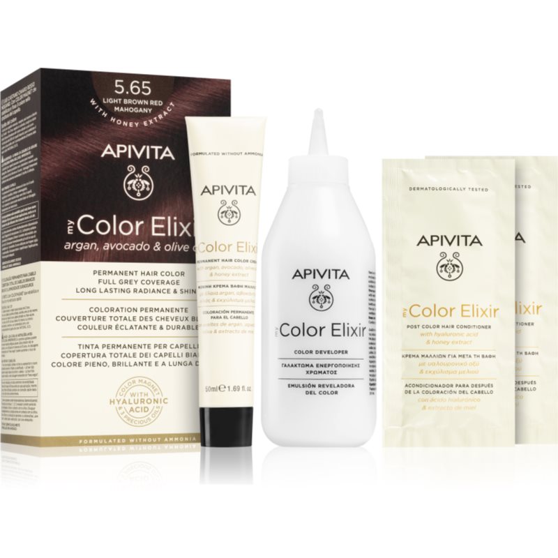 Apivita My Color Elixir боя за коса без амоняк цвят 5.65 Light Brown Red Mahogany 1 бр.
