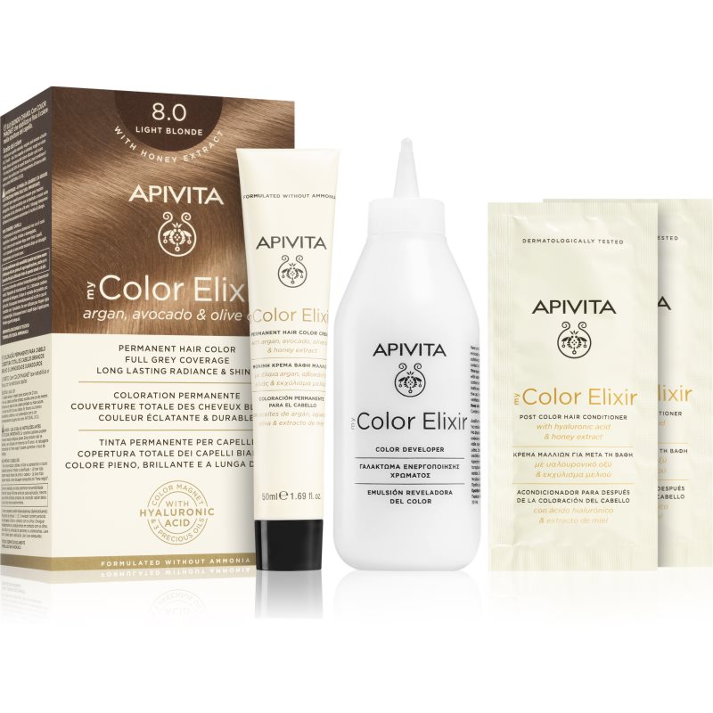 Apivita My Color Elixir боя за коса без амоняк цвят 8.0 Light Blonde 1 бр.