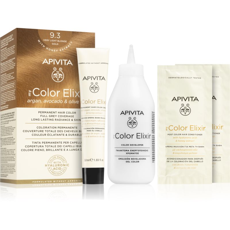 Apivita My Color Elixir боя за коса без амоняк цвят 9.3 Very Light Blonde Gold 1 бр.