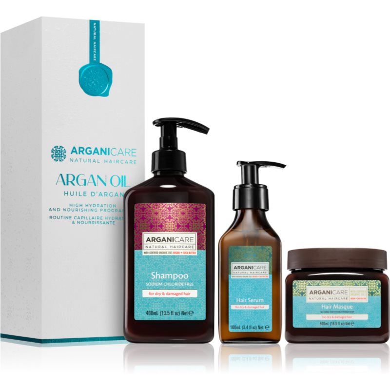 Arganicare Argan Oil & Shea Butter подаръчен комплект за хидратация и блясък