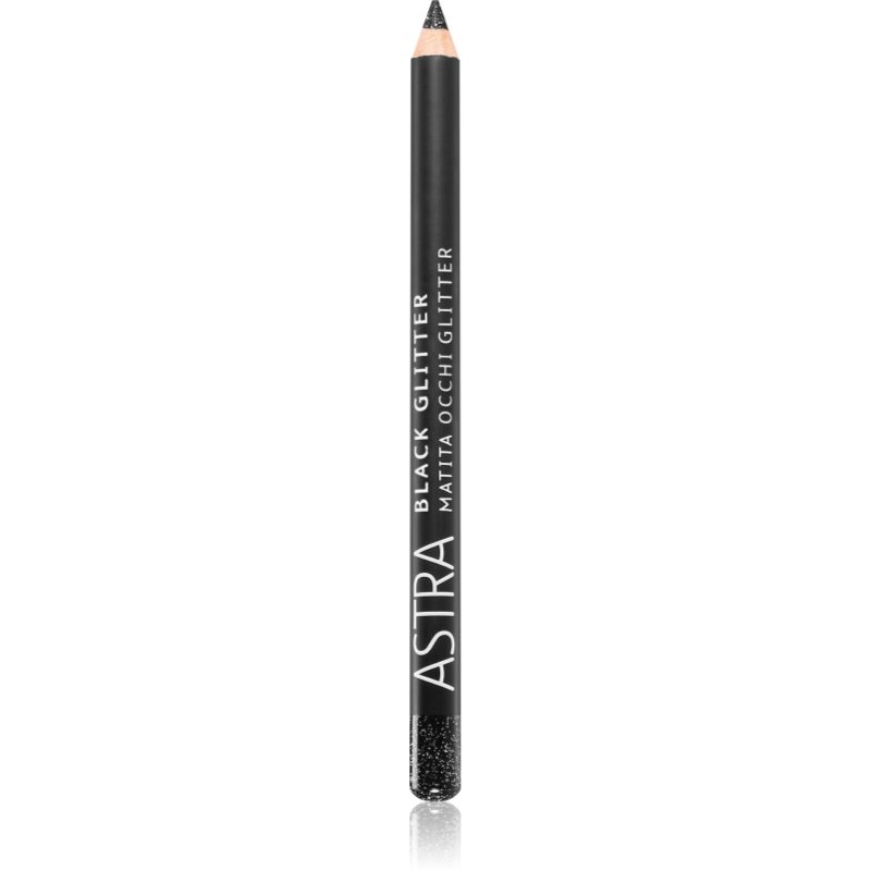 Astra Make-up Black Glitter очна линия с блестящи частици с молив цвят Deep Black 1
