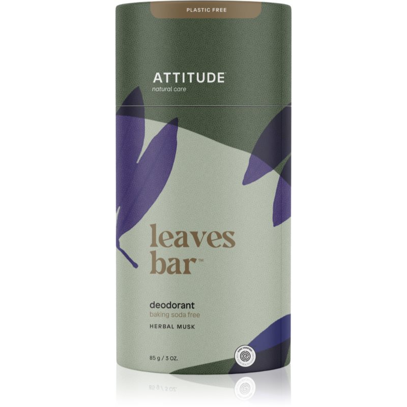 Attitude Leaves Bar Deodorant дезодорант-стик без съдържание на алуминиеви соли Herbal Musk 85 гр.