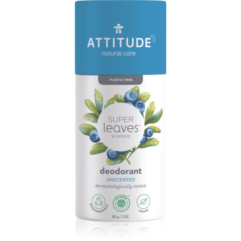 Attitude Super Leaves Deodorant дезодорант-стик без съдържание на алуминиеви соли Unscented 85 гр.
