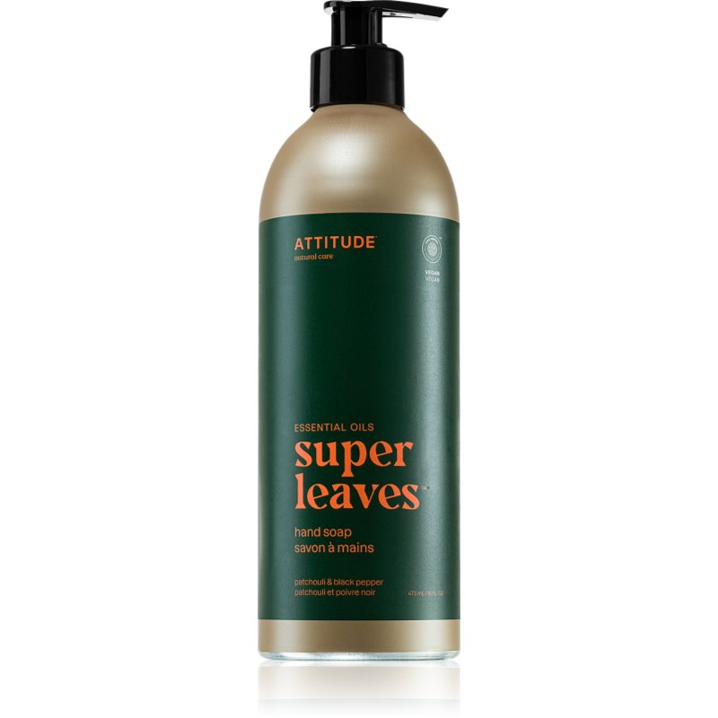 Attitude Super Leaves Essentials натурален сапун за ръце Patchouli & Black Pepper 473 мл.
