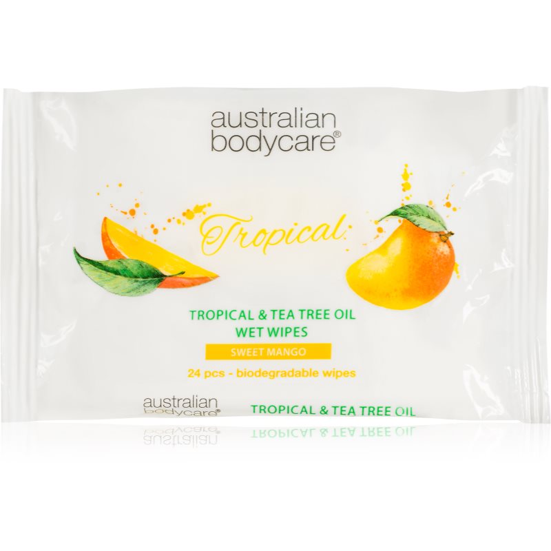 Australian Bodycare Tea Tree Oil & Mango мокри кърпички за тяло и лице 24 бр.