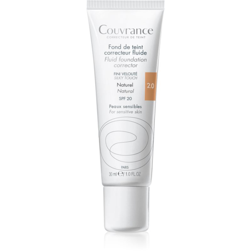 Avène Couvrance Fluid Foundation Corrector течен покривен фон дьо тен SPF 20 цвят 2.0 Natural 30 мл.