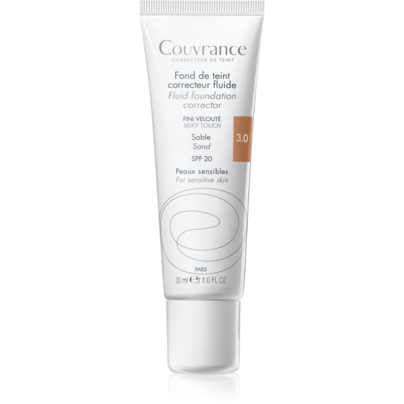 Avène Couvrance Fluid Foundation Corrector течен покривен фон дьо тен SPF 20 цвят 3.0 Sand 30 мл.