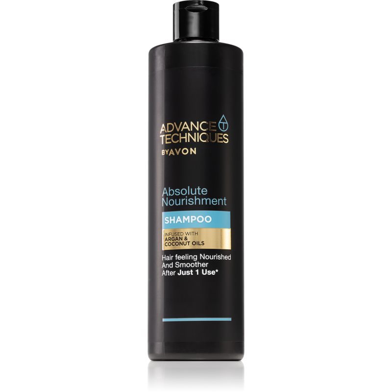 Avon Advance Techniques Absolute Nourishment подхранващ шампоан с мароканско арганово масло за всички видове коса 400 мл.