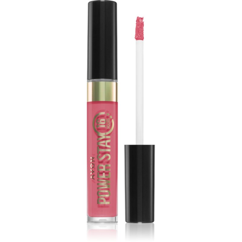 Avon Power Stay 16h дълготрайно матово течно червило 16 часа цвят Persistent Pink 6 мл.