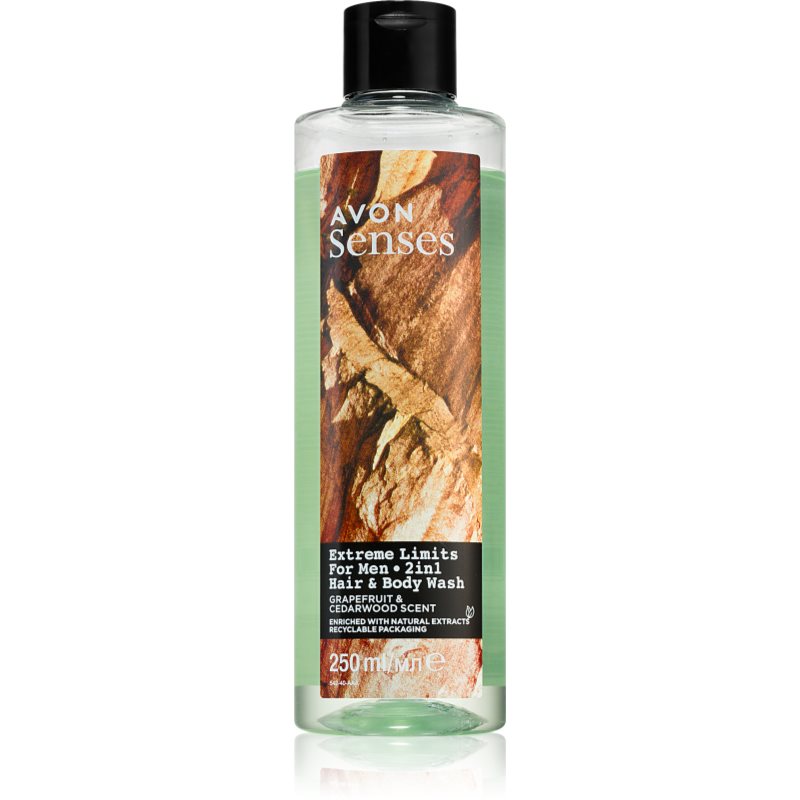 Avon Senses Extreme Limits душ гел и шампоан 2 в 1 250 мл.