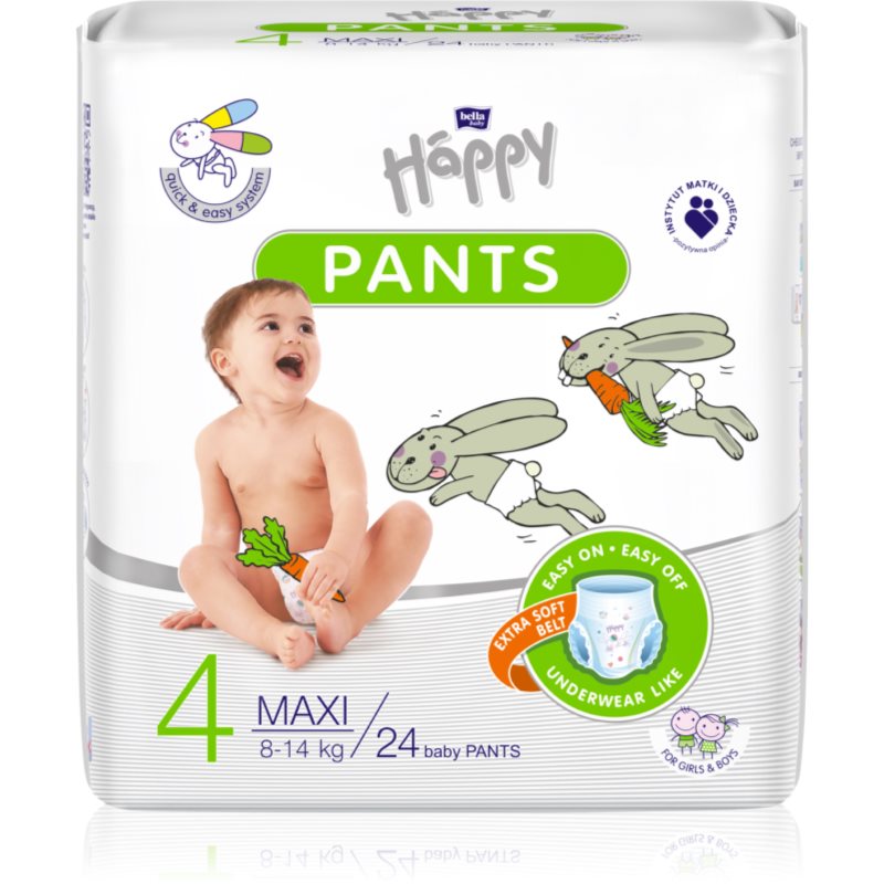 BELLA Baby Happy Pants Size 4 Maxi еднократни пелени гащички 8-14 kg 24 бр.