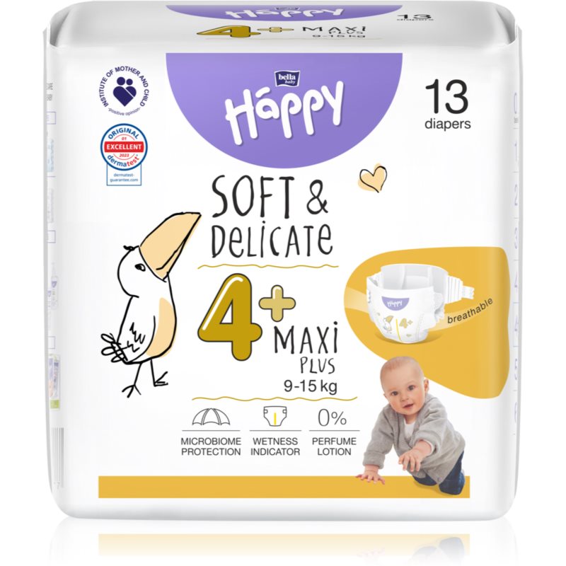 BELLA Baby Happy Soft&Delicate Size 4+ Maxi Plus еднократни пелени 9-15 kg 13 бр.