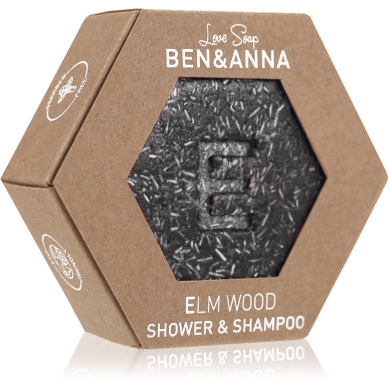 BEN&ANNA Love Soap Shower & Shampoo твърд шампоан и душ гел 2 в 1 Elm Wood 60 гр. на ниска цена