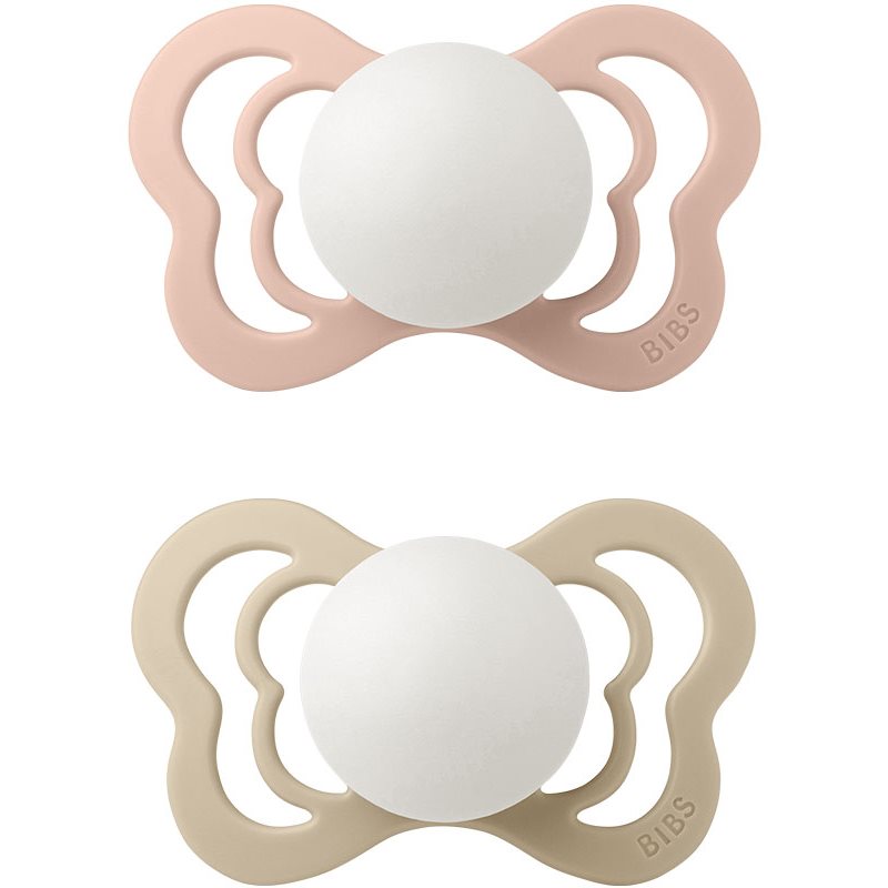 BIBS Couture Glow Silicone Size 1: 0+ months биберон Blush / Vanilla 2 бр. на ниска цена