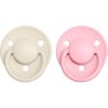 BIBS De Lux Natural Rubber Size 1: 0+ months биберон Ivory / Baby Pink 2 бр.