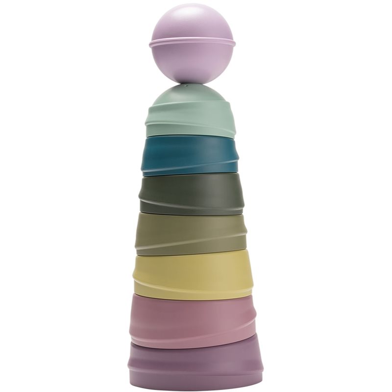 BIBS Wobbly Tower кула за сглобяване Bright Rainbow 6 m+ 8 бр.