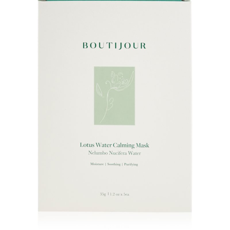 BOUTIJOUR Lotus Water Calming Mask успокояваща платнена маска за подхранване и хидратация 5x33 гр. на ниска цена